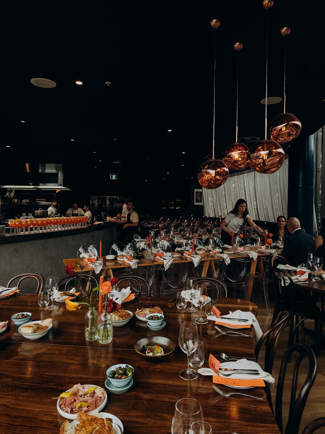 A private function filling the Level 2 restaurant at Bar Franco, Christchurch