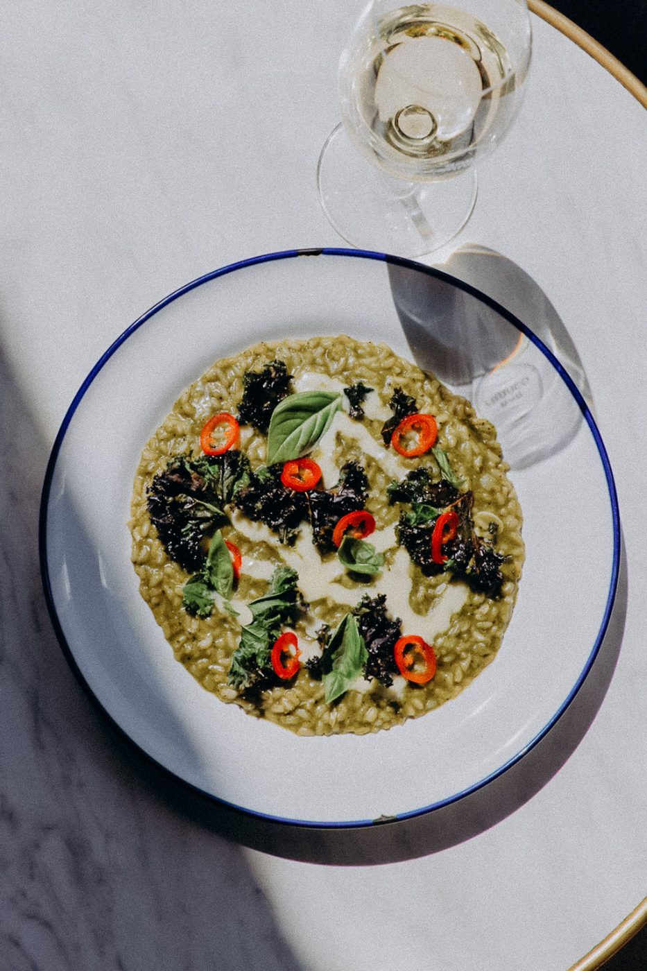 Green risotto with chilli and basil at Bar Franco