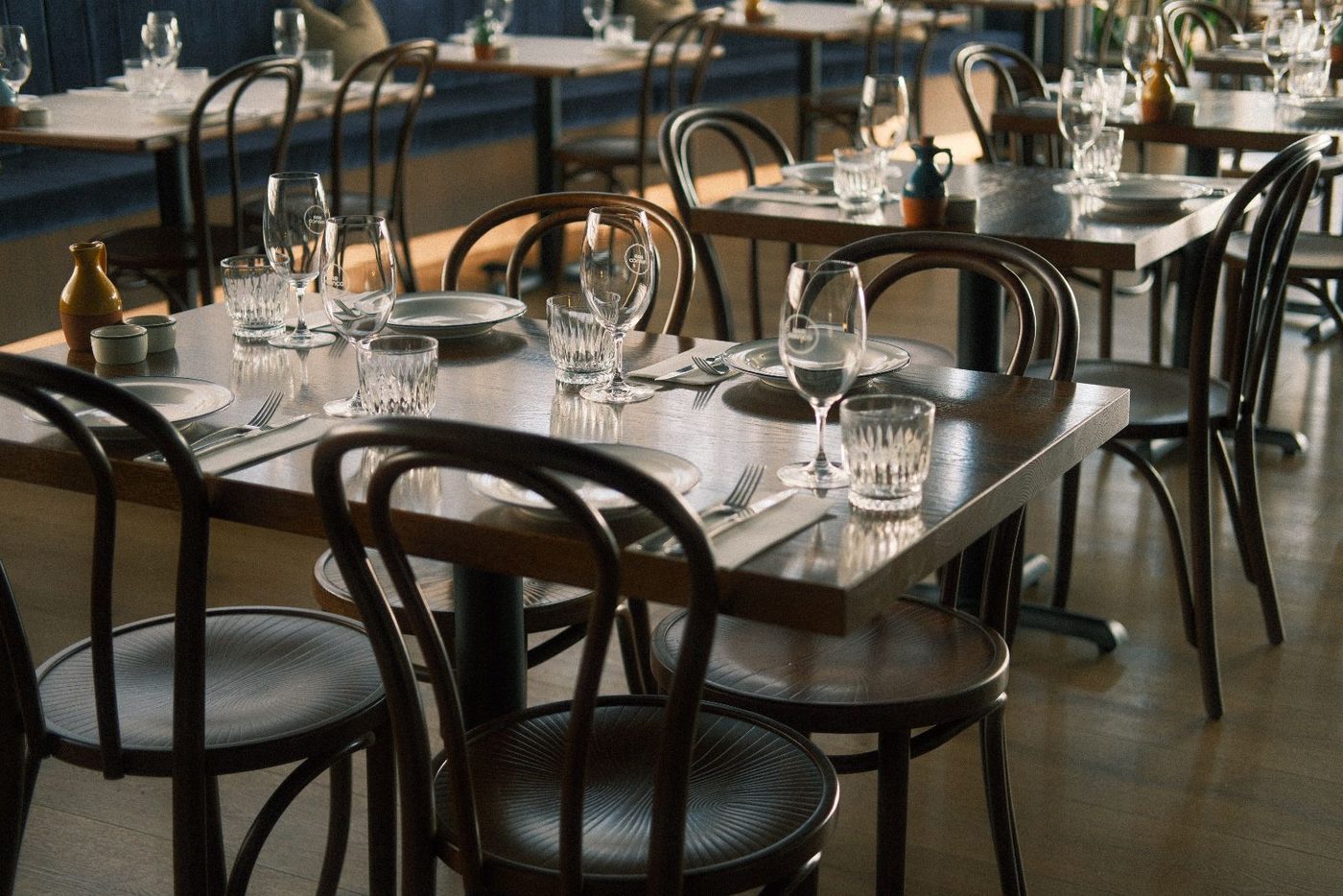 Bentwood chairs and tables in the Restaurant